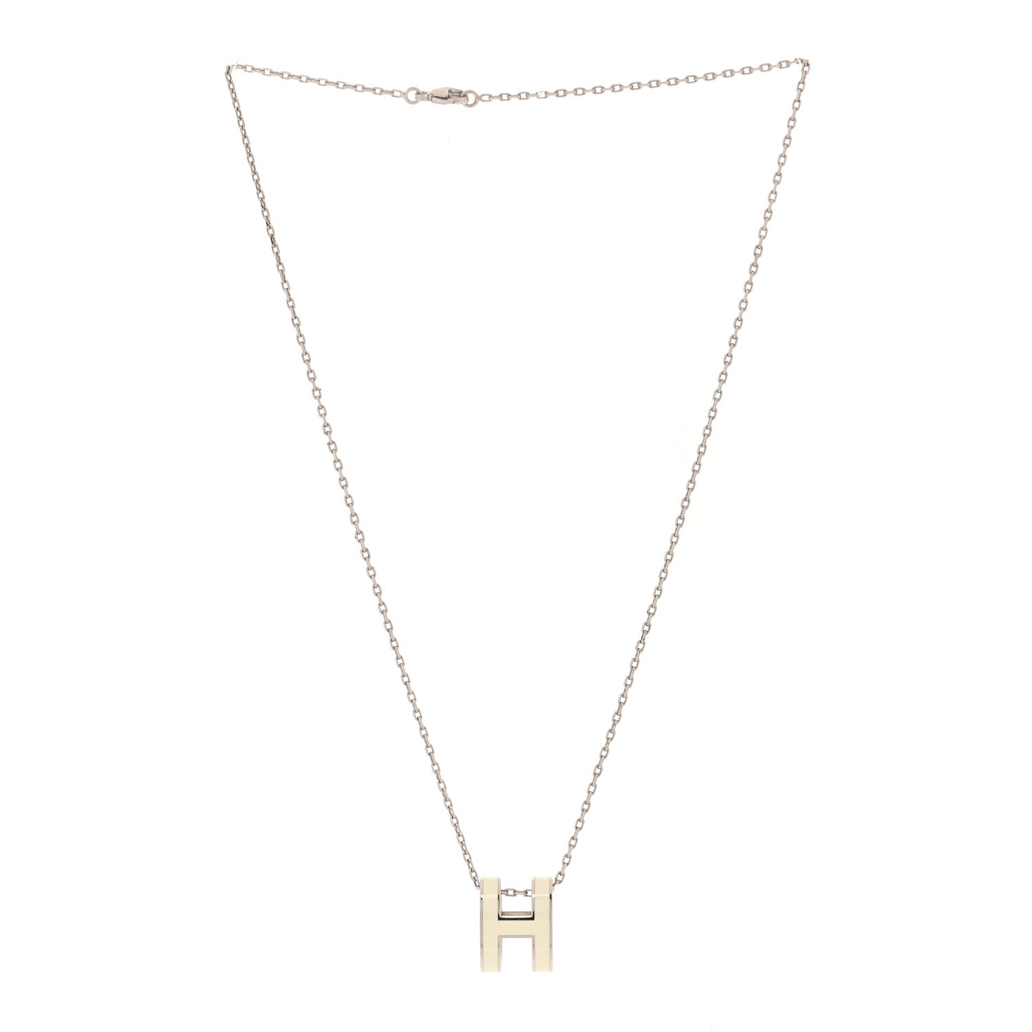 Hermes Palladium Pop H Pendant Necklace White 3 of 7