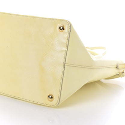 Prada Saffiano Vernice Turn Lock Shopping Tote White 8 of 13