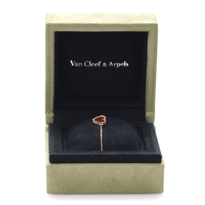 Van Cleef & Arpels 18K Rose Gold Carnelian Sweet Alhambra Heart Bracelet 7 of 7