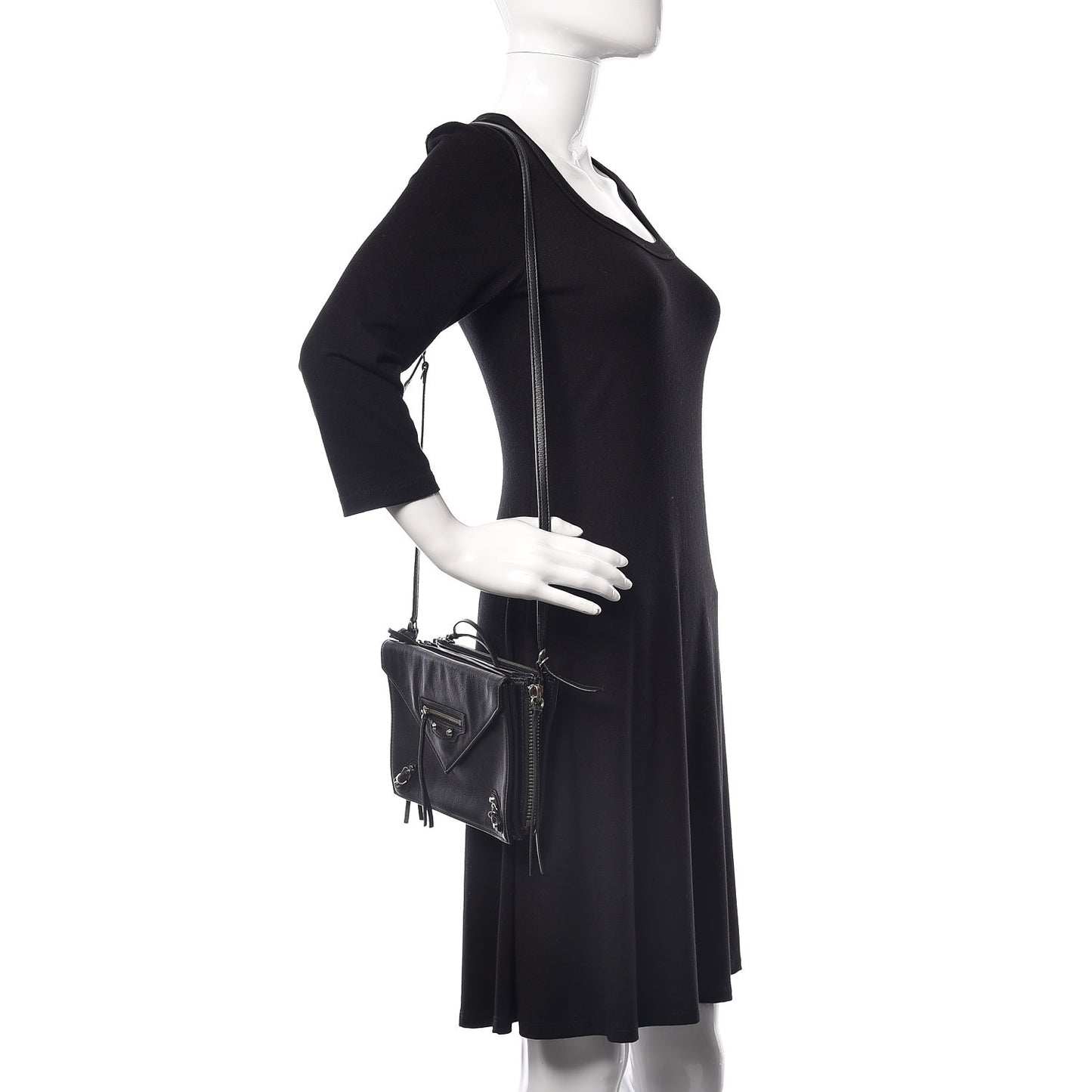 Veau Papier Triple XS Zip Around Crossbody Black