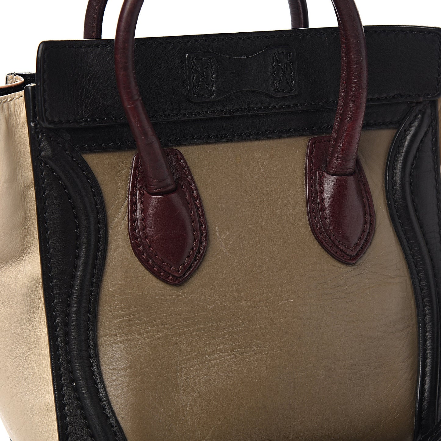 Smooth Calfskin Nano Tri-Color Luggage Grey