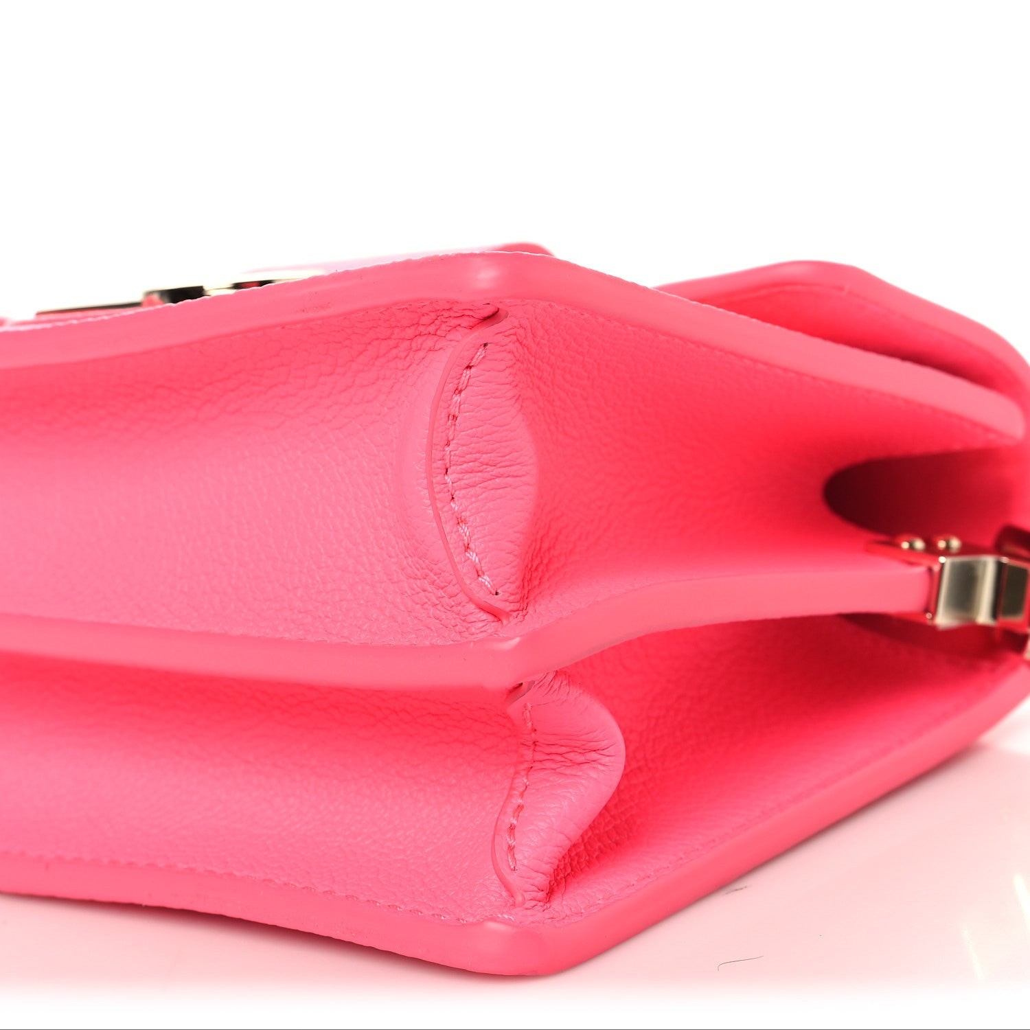 Louis Vuitton Grained Calfskin Tufted Monogram Mini Dauphine Fluo Pink 9 of 9