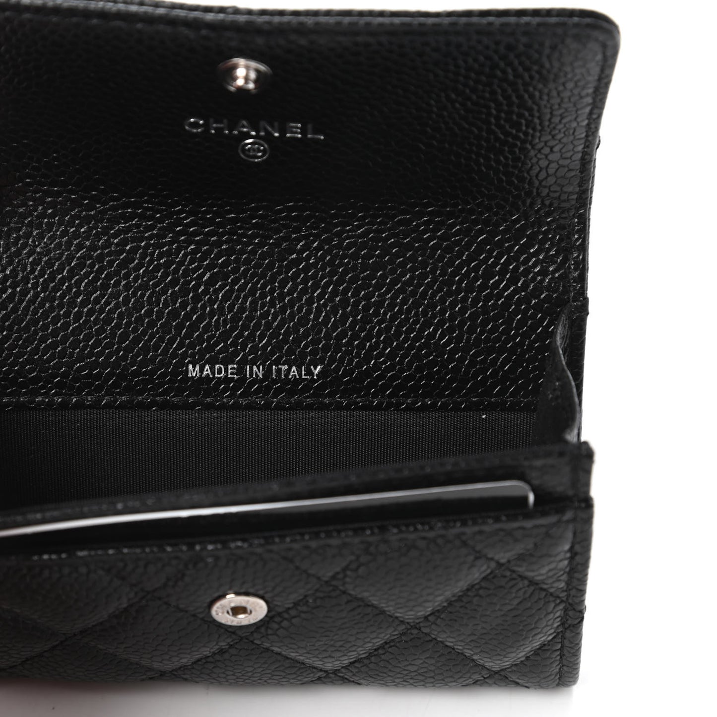 Caviar Quilted Incognito Flap Card Holder Black