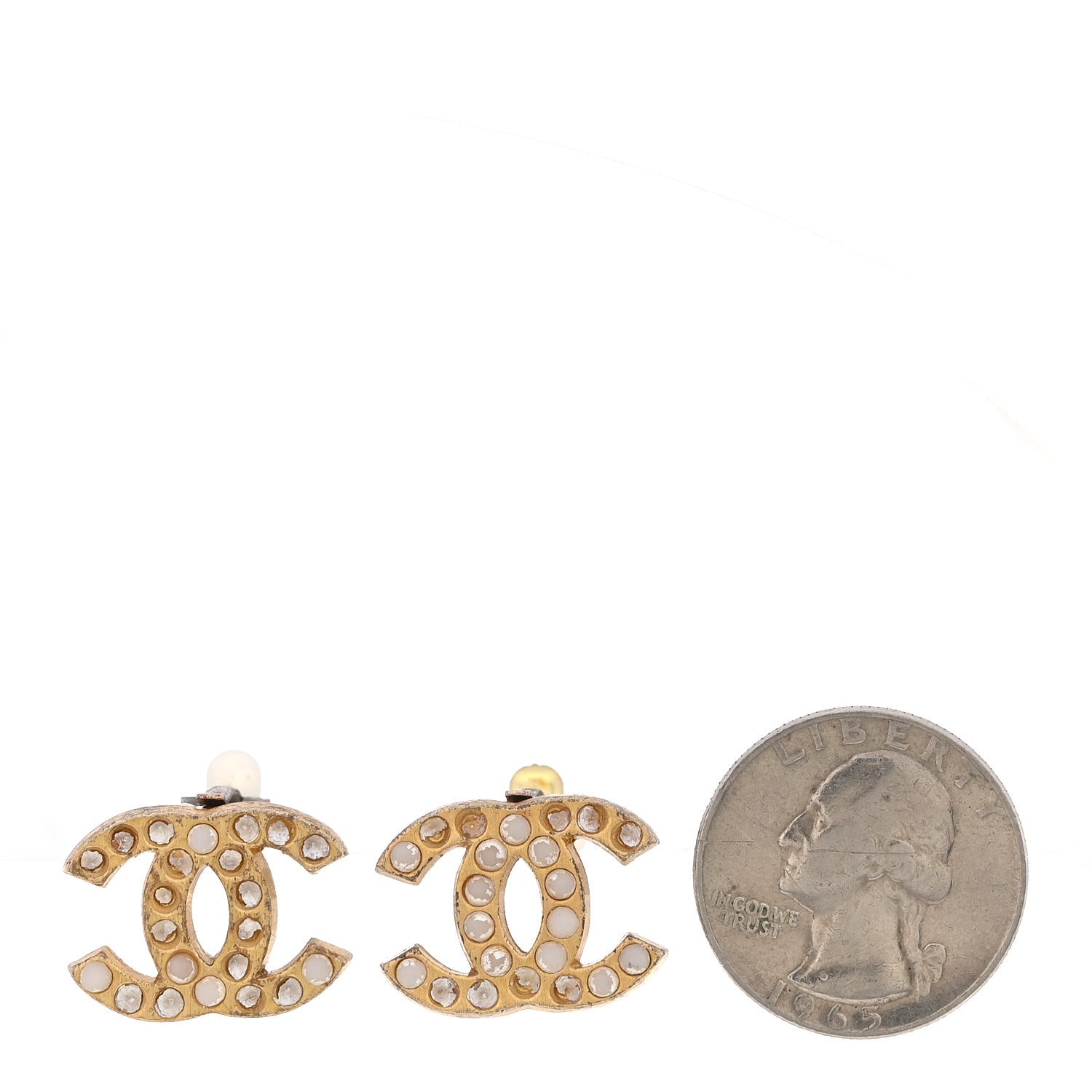 Chanel CC Gripoix Clip on Earrings Gold 2 of 5