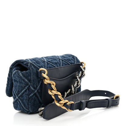 Chanel Denim Quilted Chanel 19 Waist Bag Blue 3 of 11