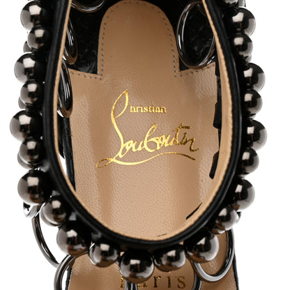 Christian Louboutin Shiny Nappa Lame Sirene Gypsoflat Sandals 40 Black 6 of 8
