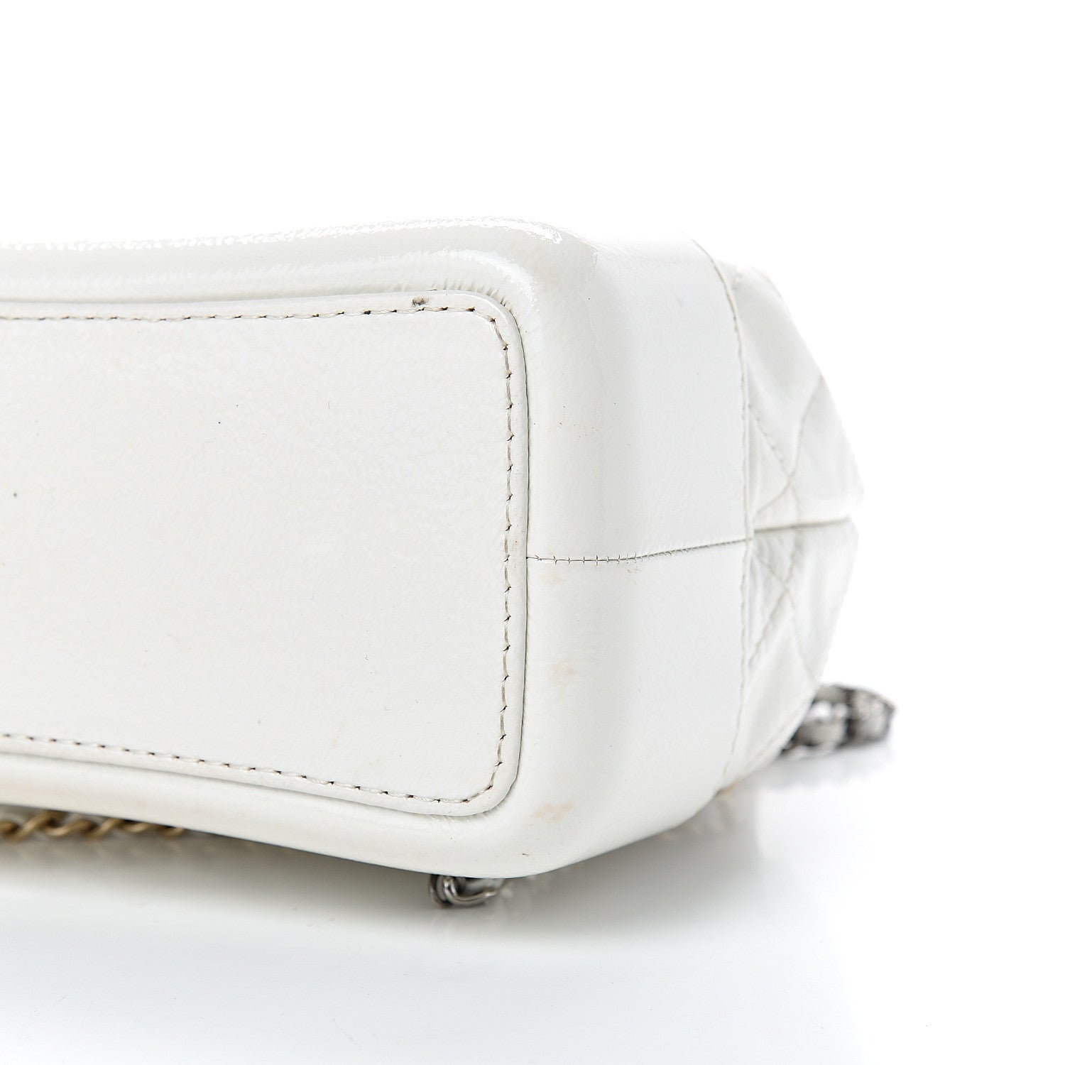 Chanel Patent Goatskin Quilted Small Gabrielle Backpack White 9 of 13