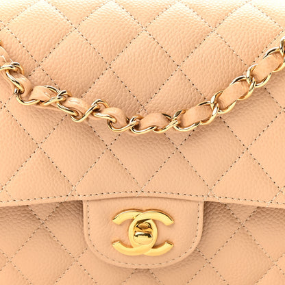 Chanel Caviar Quilted Medium Double Flap Beige 8 of 11