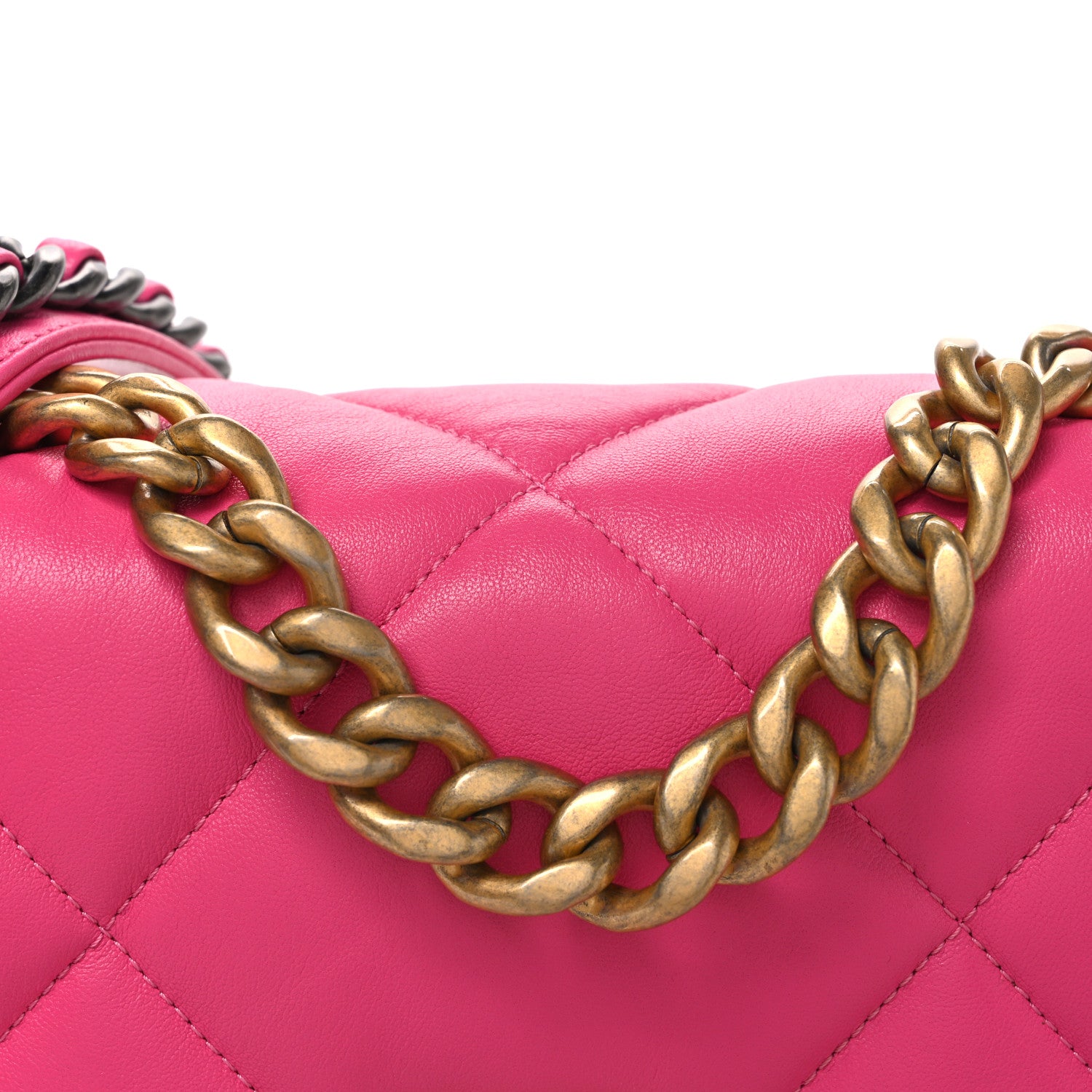 Chanel Lambskin Quilted Medium Chanel 19 Flap Dark Pink 8 of 10