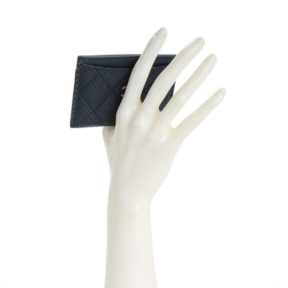 Chanel Perforated Lambskin Quilted Card Holder Blue 2 of 7