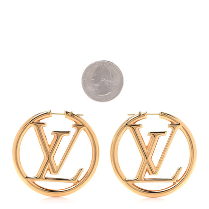 Louis Vuitton Metal Louise Hoop Earrings Gold 2 of 7