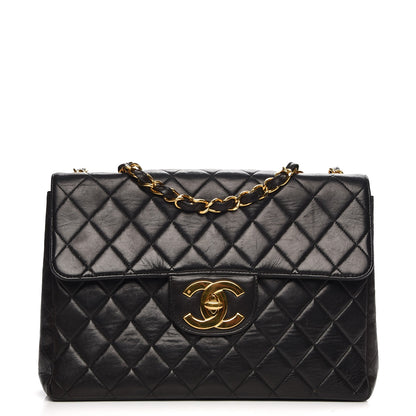 Chanel Lambskin Quilted Jumbo Single Flap Black 1 of 9