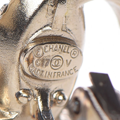 Chanel Crystal Pearl CC Dangle Earrings Gold 6 of 8