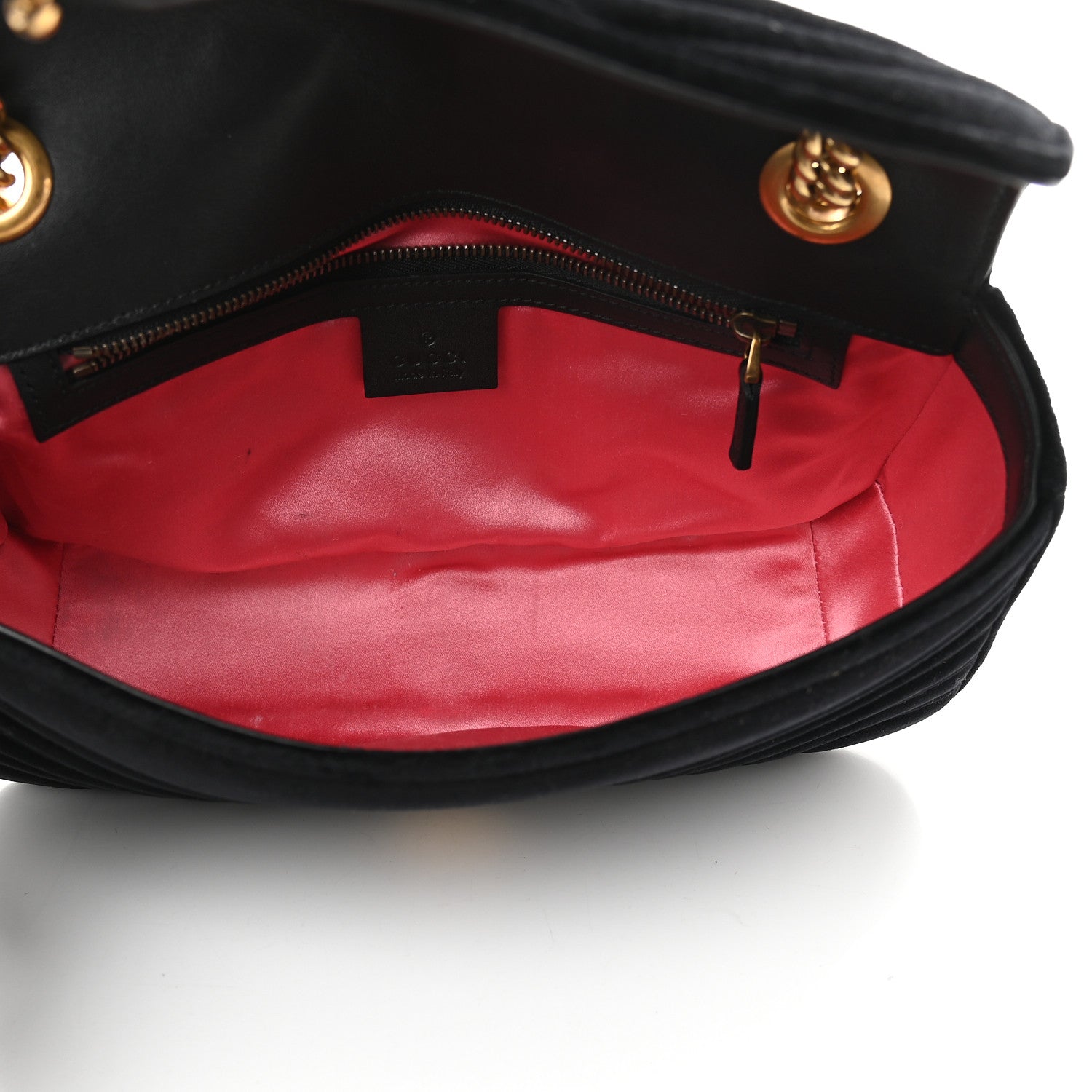 Gucci Velvet Matelasse Small GG Marmont Shoulder Bag Black 6 of 10