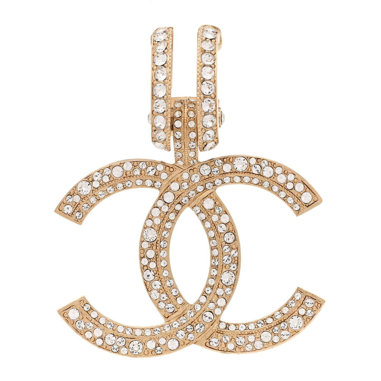 Crystal CC Single Clip On Earring Gold