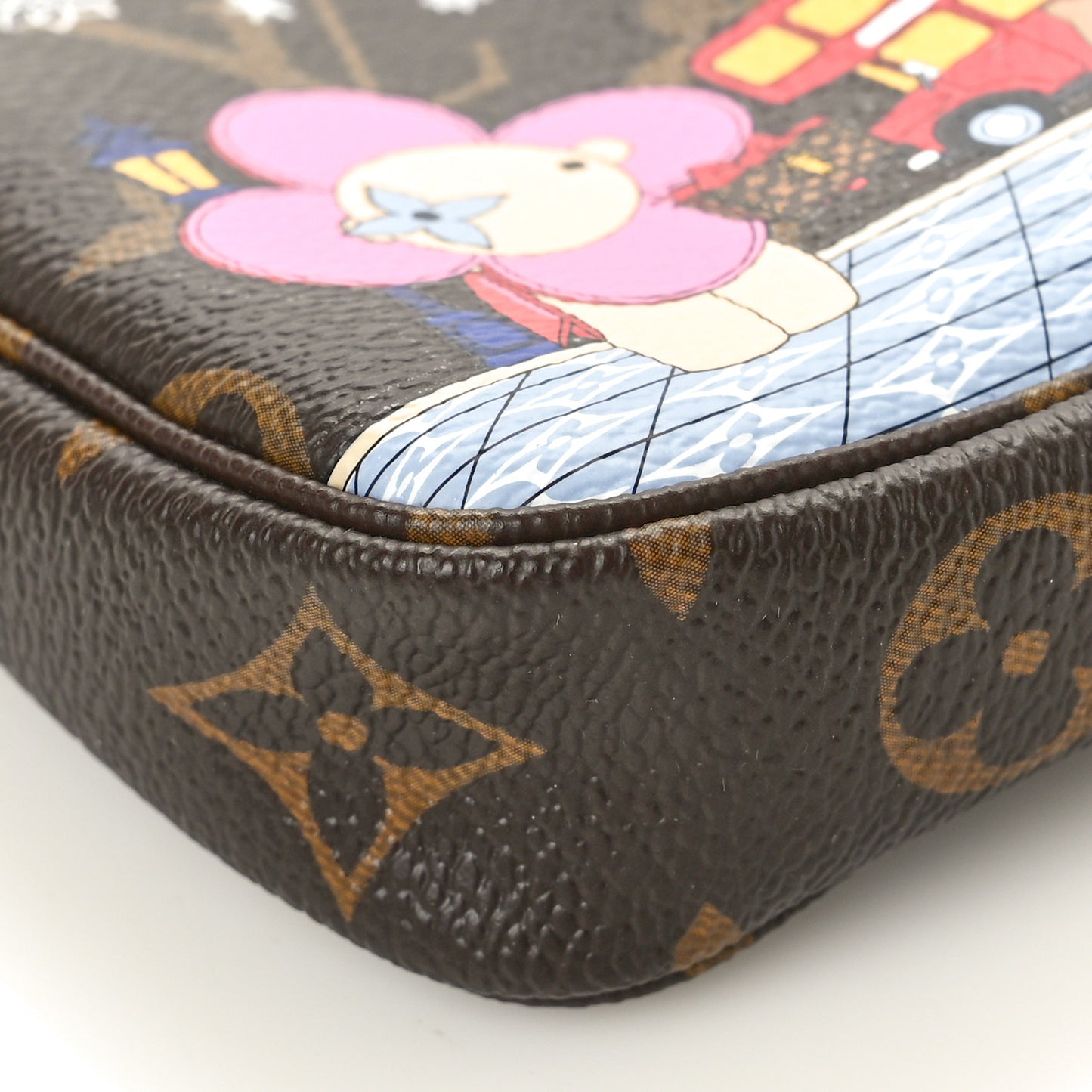 Monogram 2021 Christmas Animation London Mini Pochette Accessories Red