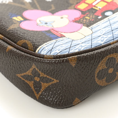 Louis Vuitton Monogram 2021 Christmas Animation London Mini Pochette Accessories Red 9 of 10