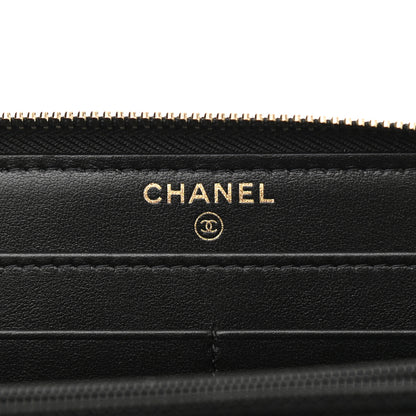 Chanel Shiny Lambskin Gusset Zip Around Waist Belt Wallet Black 5 of 13