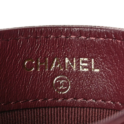 Chanel Caviar Quilted Studded CC Card Holder Burgundy 6 of 7