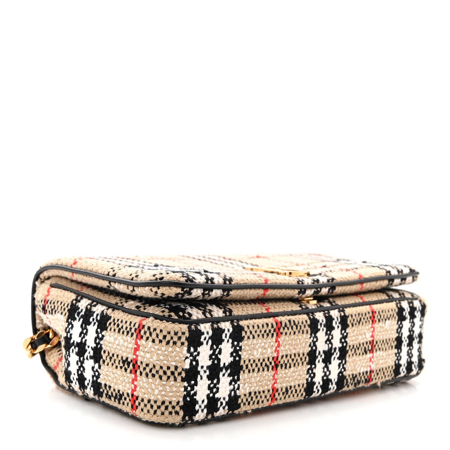 Burberry Calfskin Boucle Check Small Lola Chain Bag Archive Beige 4 of 11