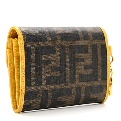 Fendi Zucca Spalmati Gusseted Card Holder Tobacco Yellow 3 of 9