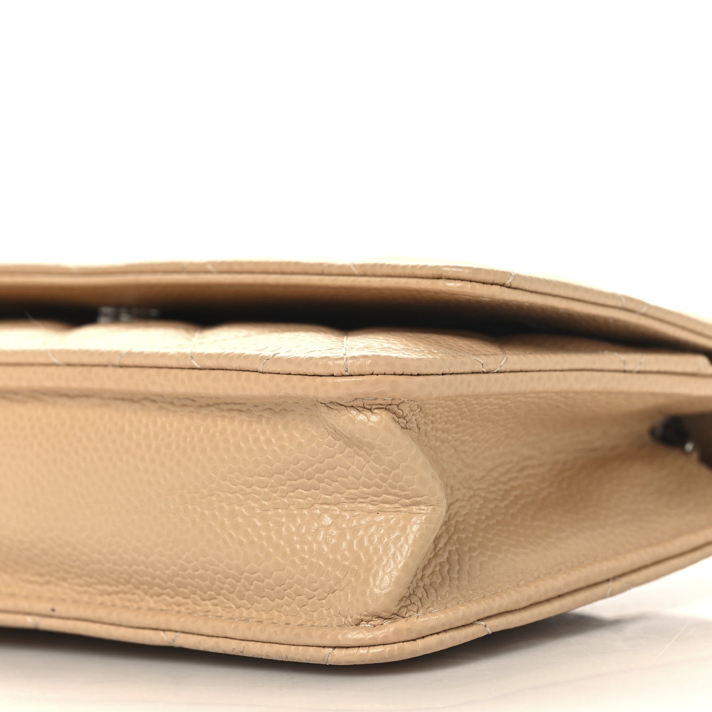 Caviar Quilted Wallet On Chain WOC Beige