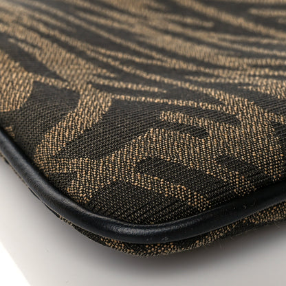 Fendi X SARAH COLEMAN Fabric Jacquard FF Vertigo Pouch Tobacco Moro Black 9 of 11