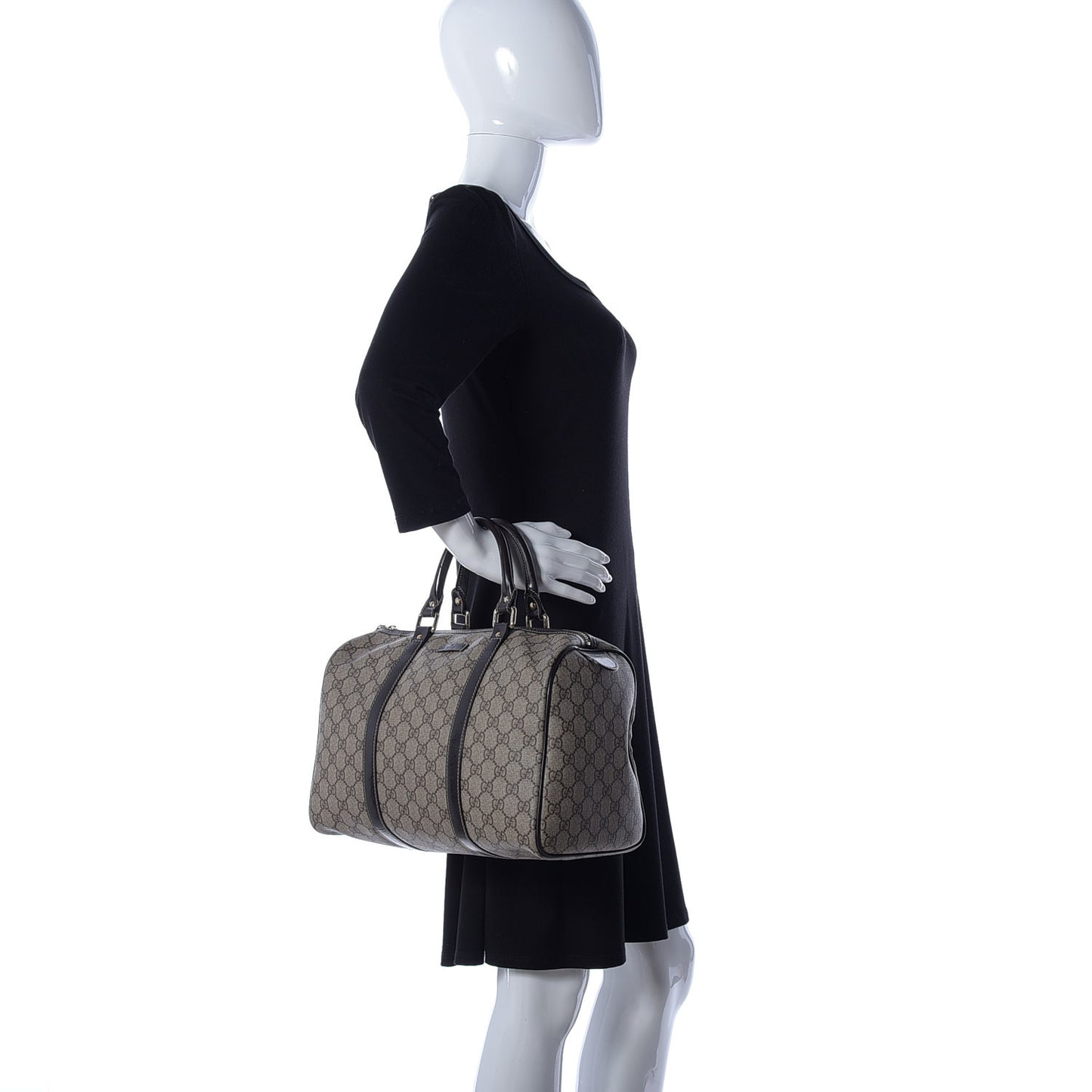 GG Plus Monogram Medium Joy Boston Dark Brown