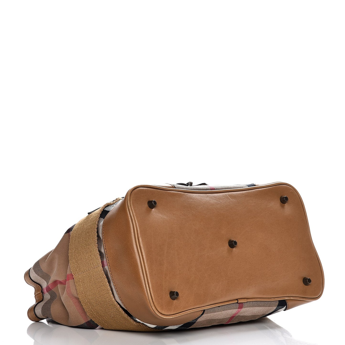 Canvas House Check Parsons Shoulder Bag Saddle Brown
