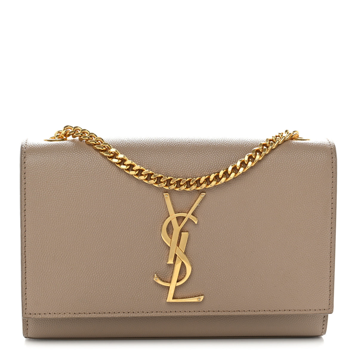 Saint Laurent Grain De Poudre Small Monogram Kate Satchel Dark Beige 1 of 13