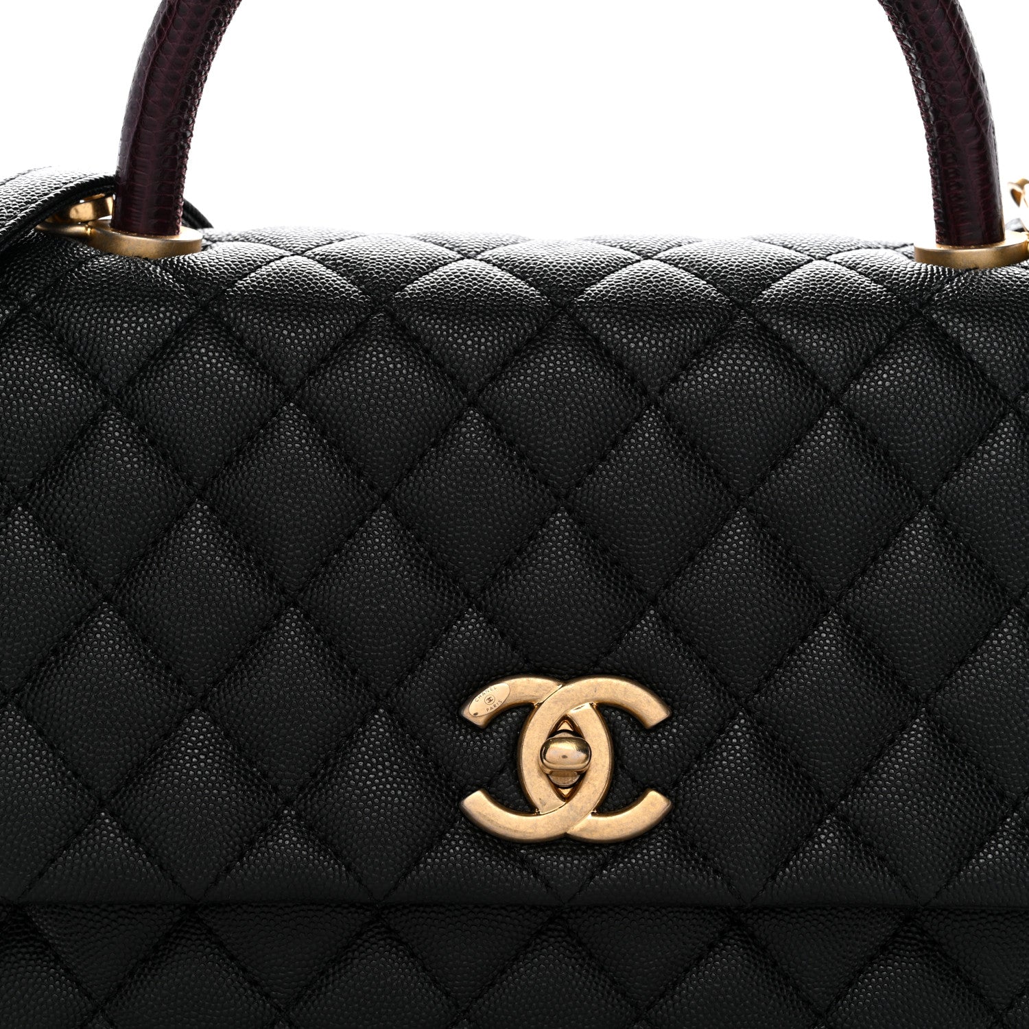 Chanel Caviar Lizard Quilted Small Coco Handle Flap Black 8 of 10