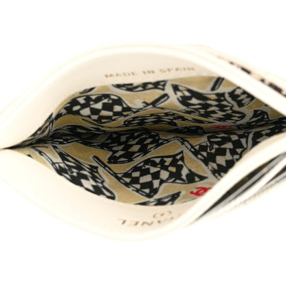Chanel Caviar Metal Quilted Striated CC Card Holder White 5 of 9