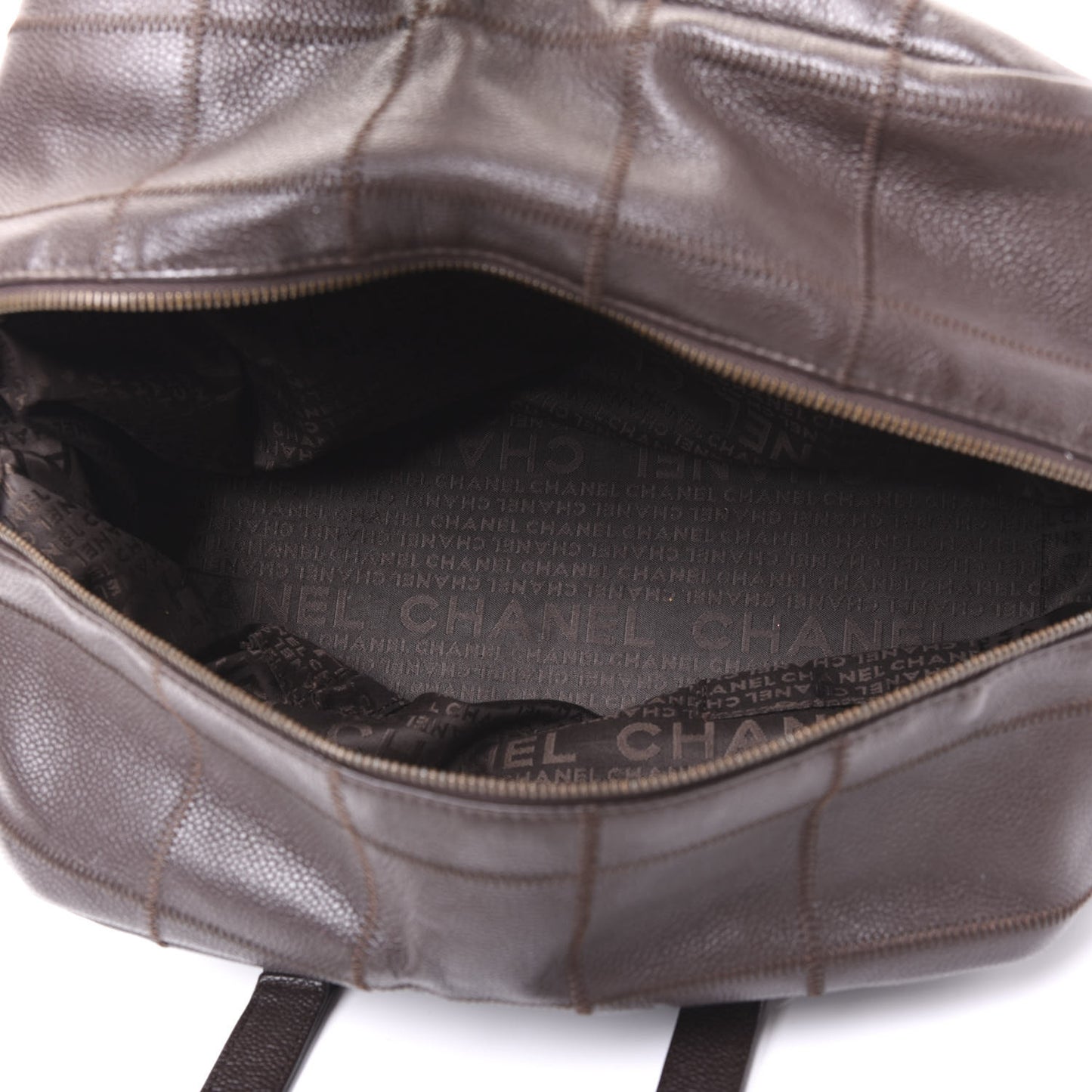 Caviar Square Stitched Bowler Dark Brown