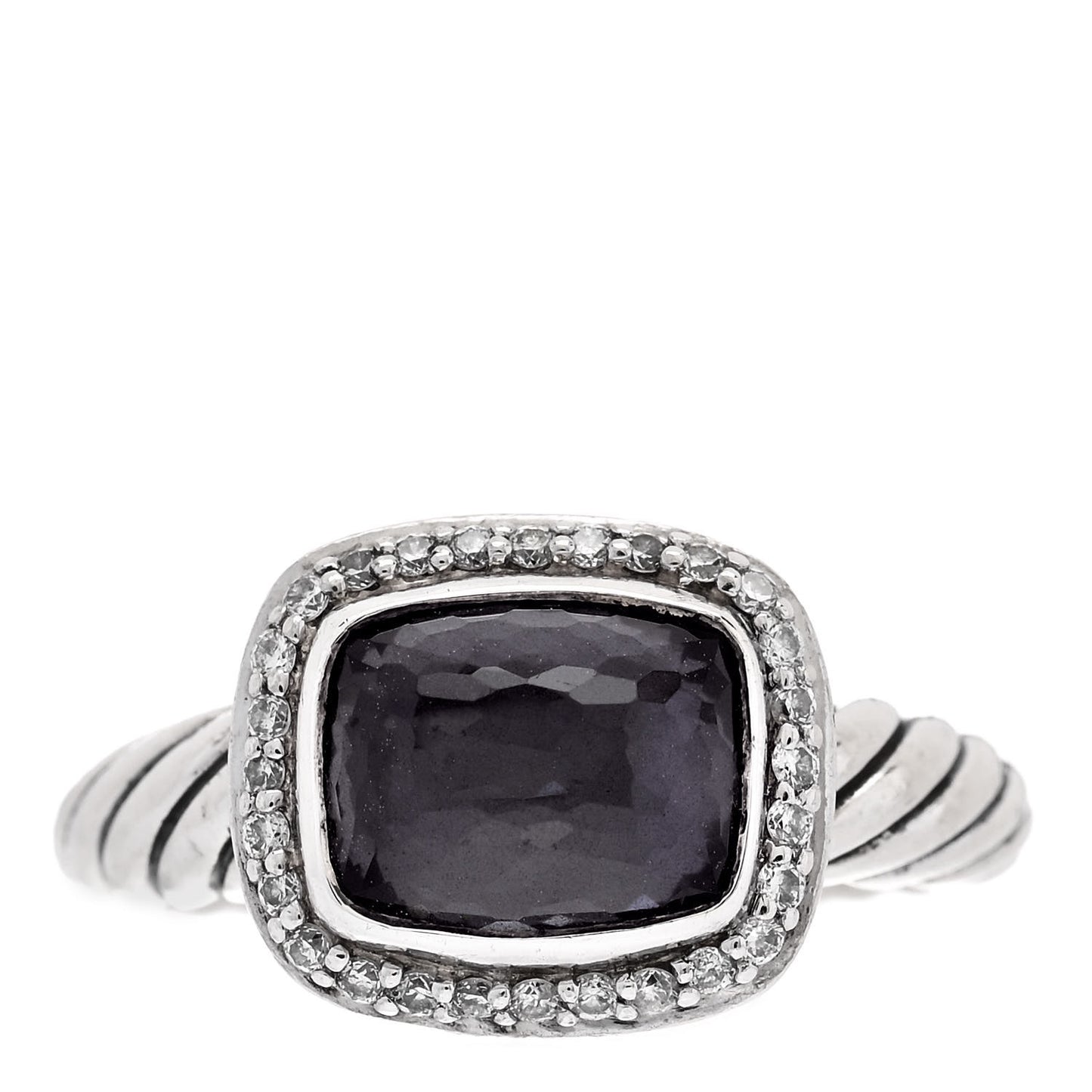 Sterling Silver Diamond Black Orchid 10mm Noblesse Ring 56 7.5