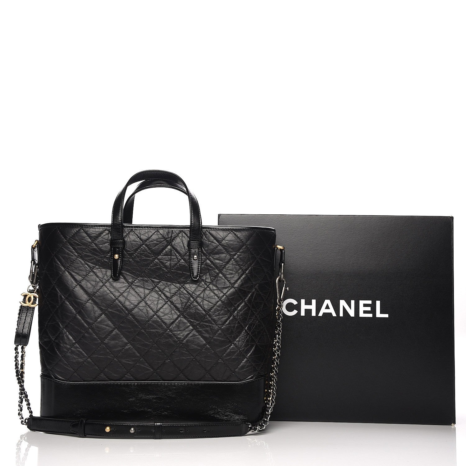 Chanel Calfskin Quilted Large Gabrielle Shopping Tote Black 10 of 10