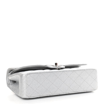 Chanel Glittered Metallic Caviar Quilted Medium Double Flap Silver 4 of 9