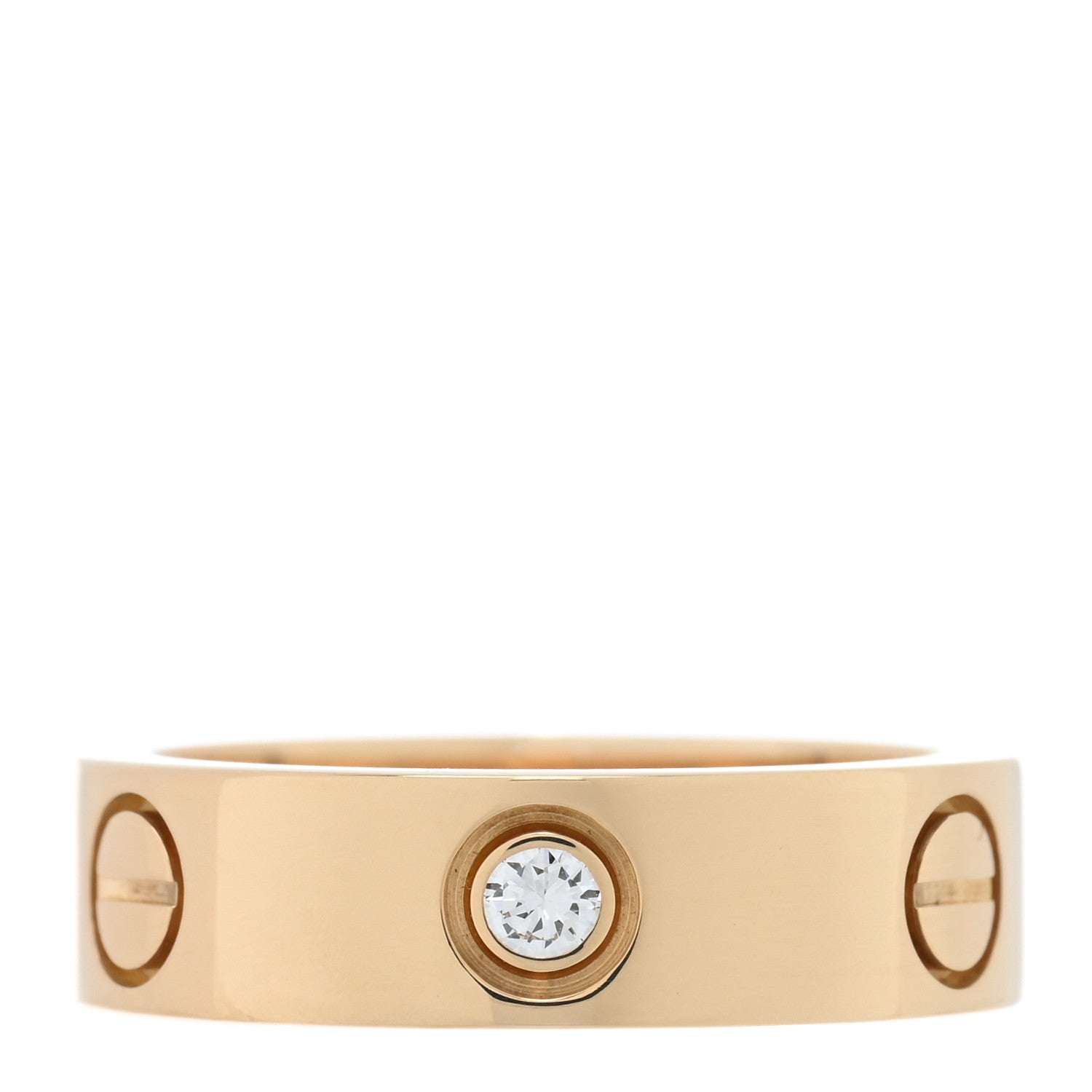Cartier 18K Yellow Gold 3 Diamond 5.5mm LOVE Ring 53 6.25 1 of 5