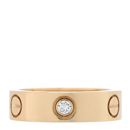 Cartier 18K Yellow Gold 3 Diamond 5.5mm LOVE Ring 53 6.25 1 of 5