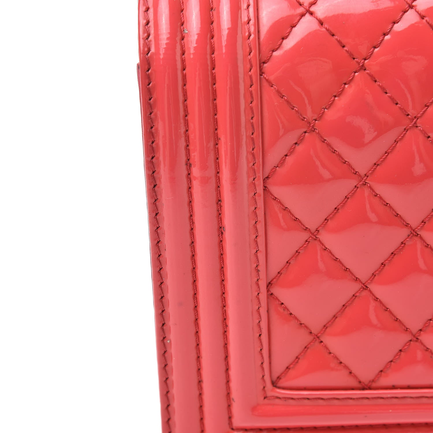 Chanel Patent Calfskin Enamel Quilted Medium Boy Flap Dark Pink 14 of 16