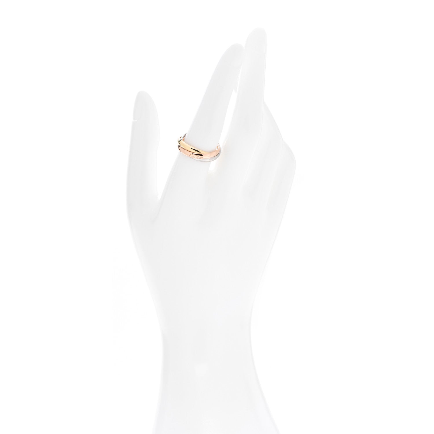 Cartier 18K Pink Yellow White Gold Classic Trinity Ring 55 7.25 2 of 5