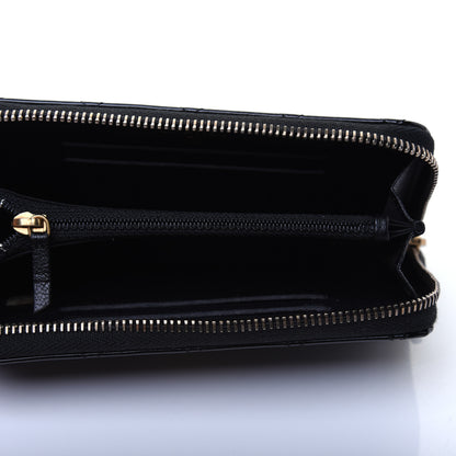 Chanel Patent Quilted Small Zip Around Wallet Black 5 of 12