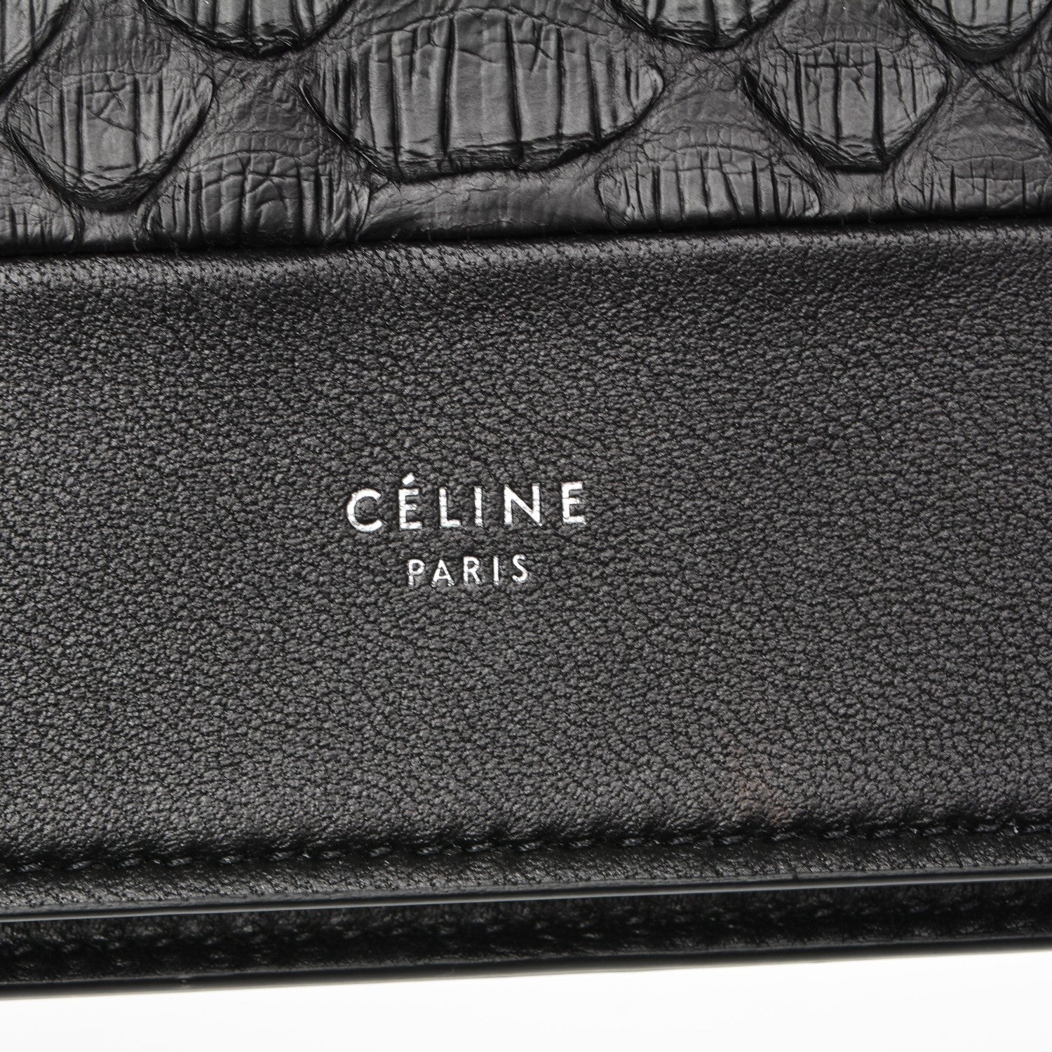 Celine Python Smooth Lambskin Frame Evening Chain Clutch Black 7 of 7