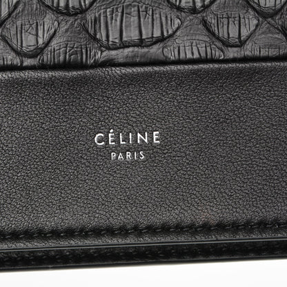 Celine Python Smooth Lambskin Frame Evening Chain Clutch Black 7 of 7