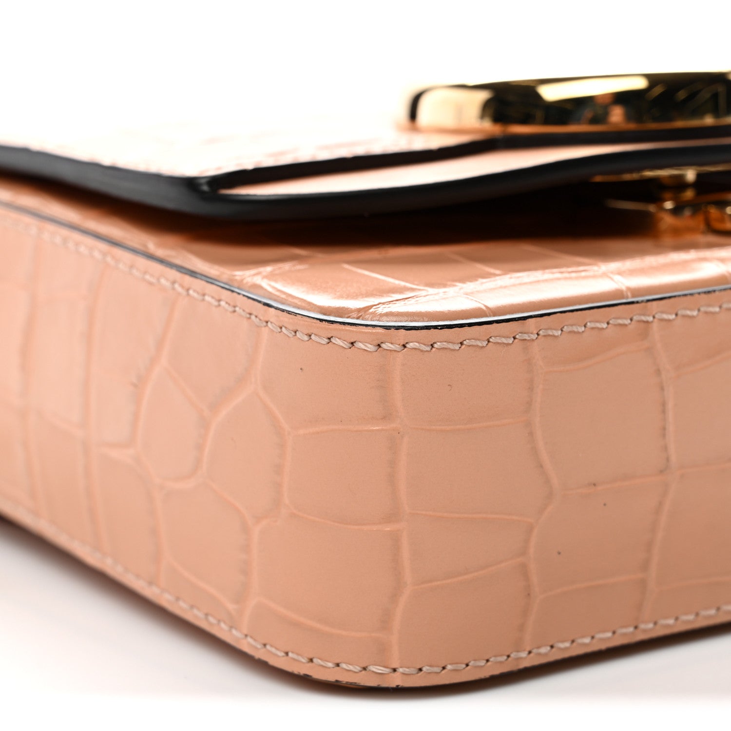 Chloe Calfskin Crocodile Embossed Mini C Double Carry Milky Orange 9 of 10