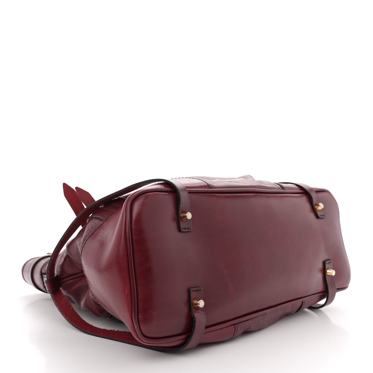 Burberry Lambskin Whipstitch Medium Tote Burgundy 4 of 15
