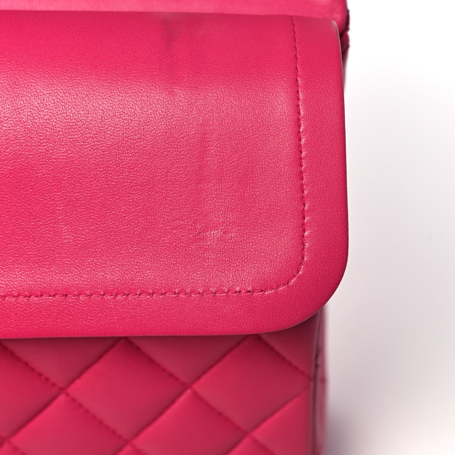 Chanel Lambskin Quilted Medium Double Flap Dark Pink 19 of 21