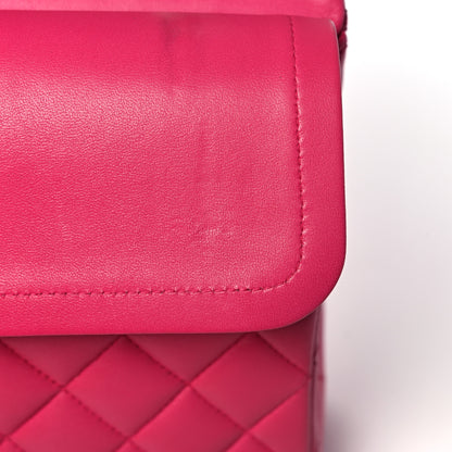 Chanel Lambskin Quilted Medium Double Flap Dark Pink 19 of 21