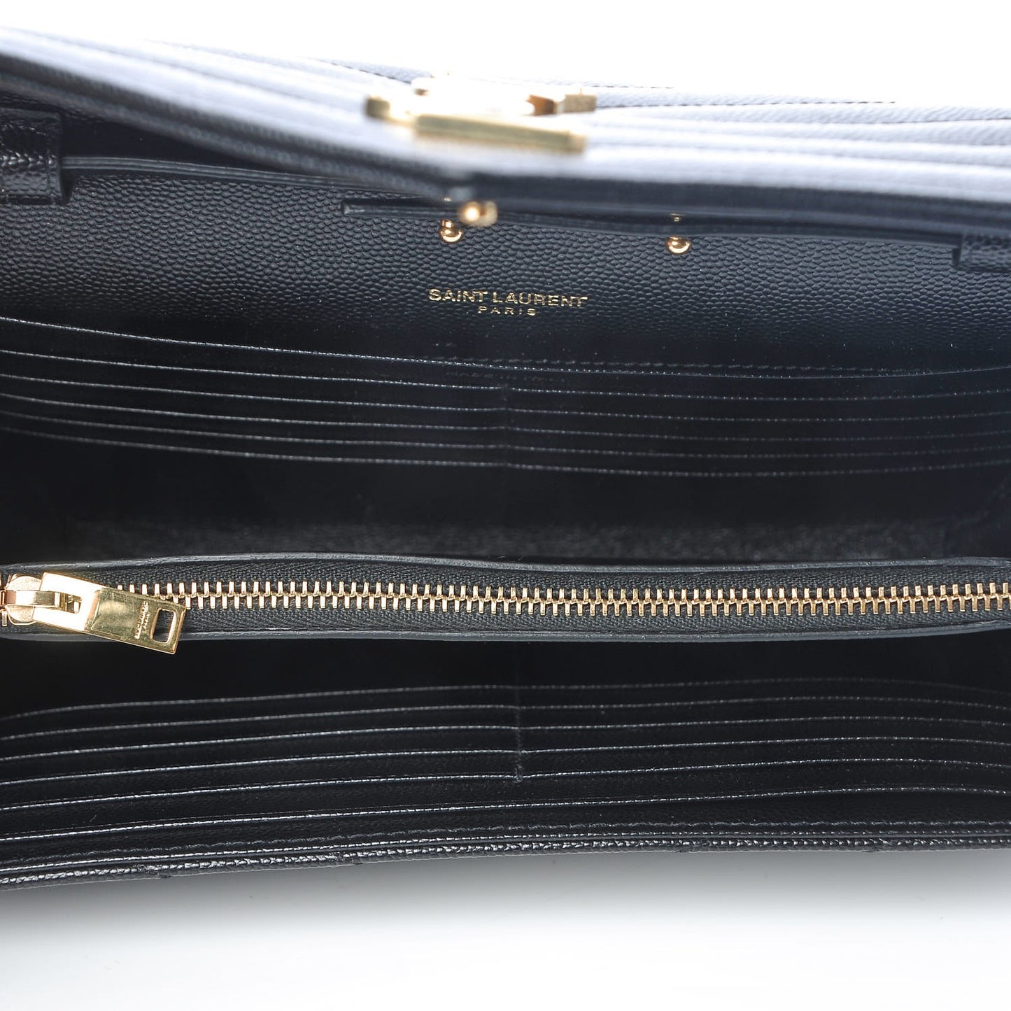 Grain De Poudre Matelasse Chevron Monogram Chain Wallet Black