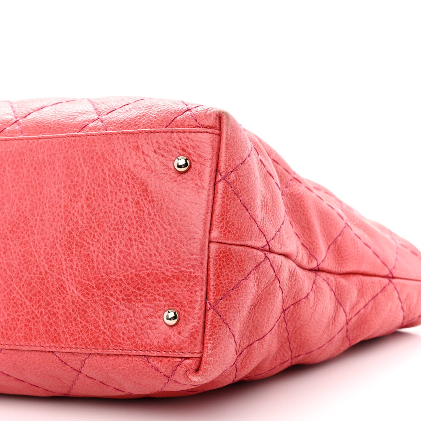 Glazed Calfskin Large On The Road Tote Red