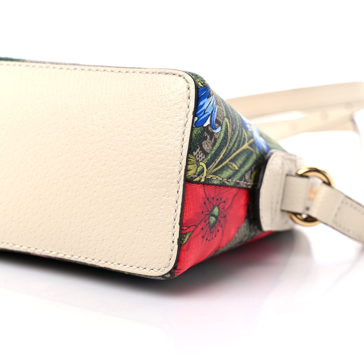 Gucci GG Supreme Monogram Flora Web GG Small Ophidia Dome Shoulder Bag White 9 of 11